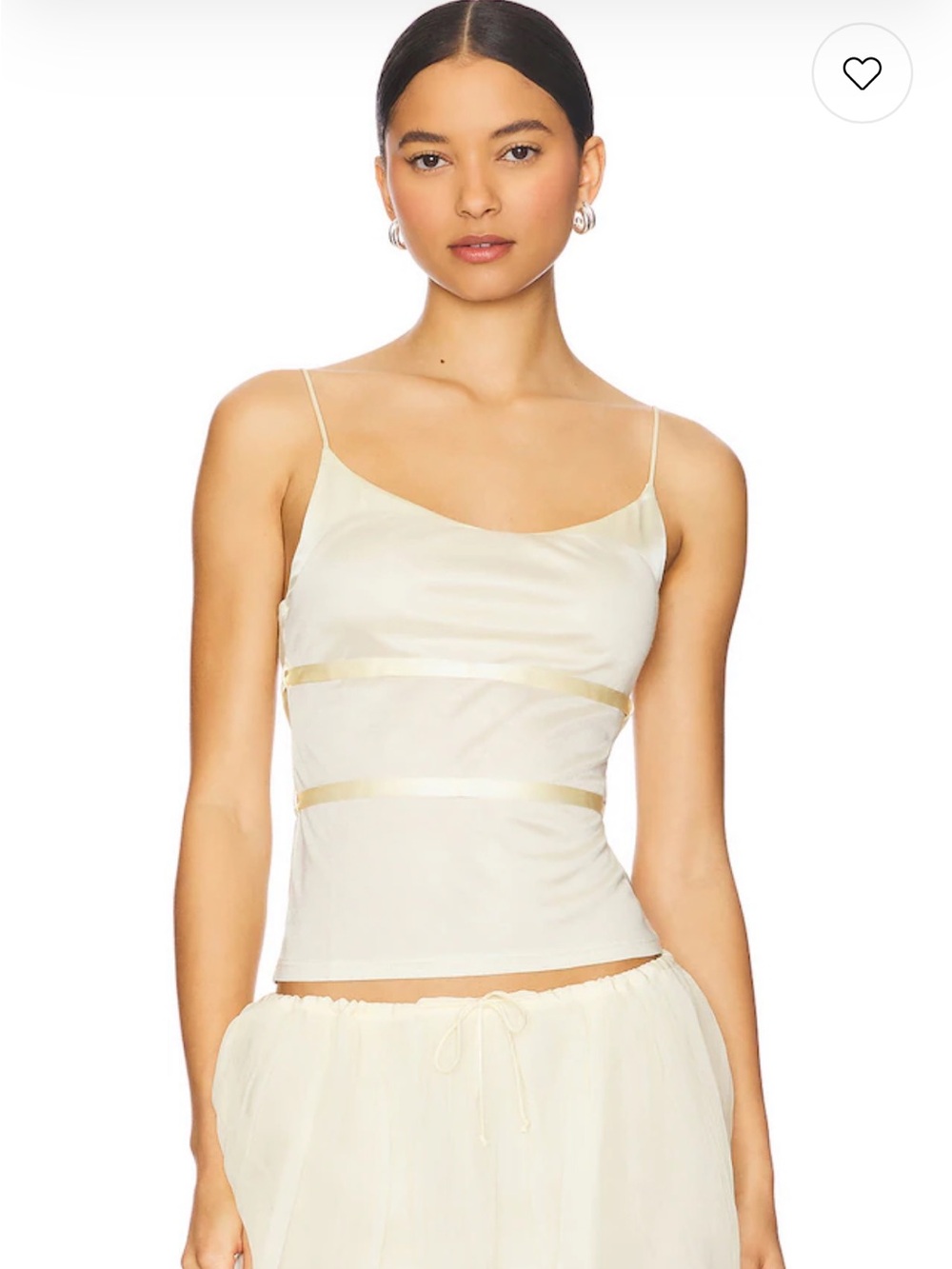 Buci butter yellow tank top with ribbon detail
